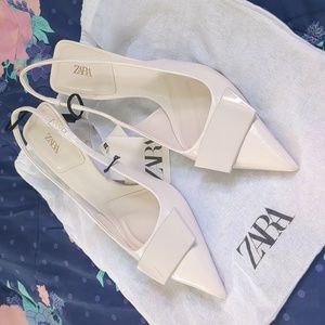 Zara patent faux leather heels pumps